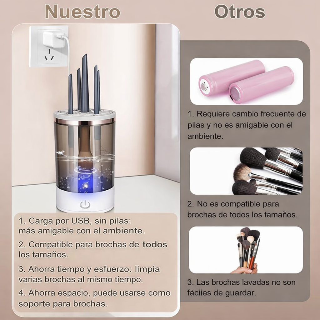 Limpiador Automático de Brochas de Maquillaje